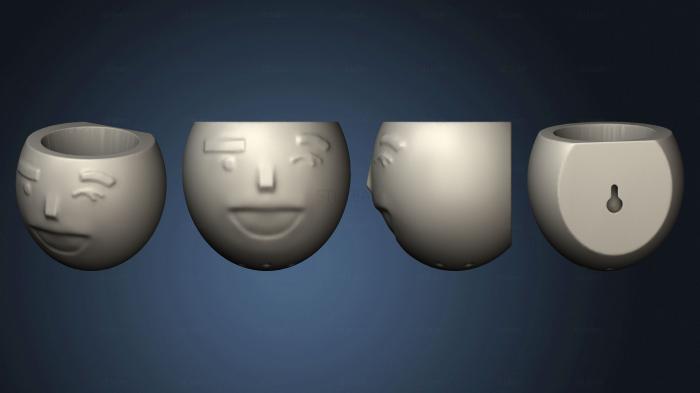 3D модель Emoji Oval 4 Parede Aberto Furo Suporte Parafuso (STL)
