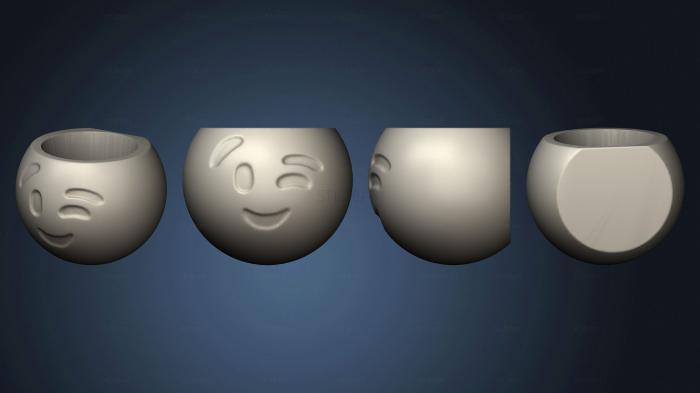 3D model Emoji Piscada Parede Aberto (STL)
