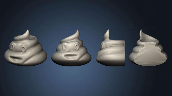 3D model Emoji Poop Parede Aberto (STL)