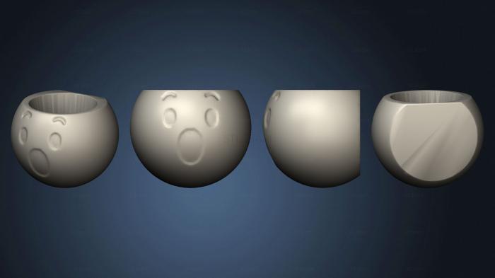 3D model Emoji Surpreso Parede Aberto (STL)