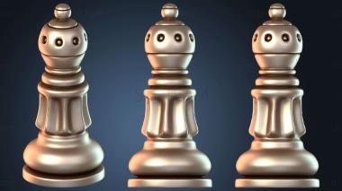 3D модель Шахматинский епископ (STL)