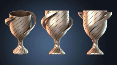 3D модель Кубок Трофея, цветочный твист, минимализм (STL)