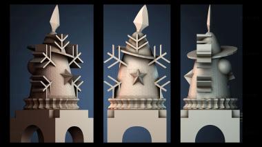 3D model Christmas Tower Sculpture (STL)