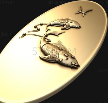 3D модель Рыбы в овале (STL)
